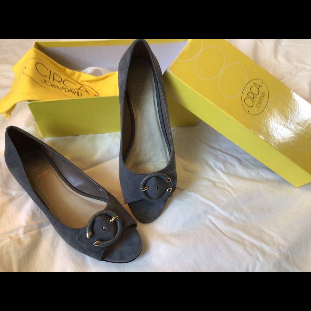 Circa Joan & David brushed suede open toe flat